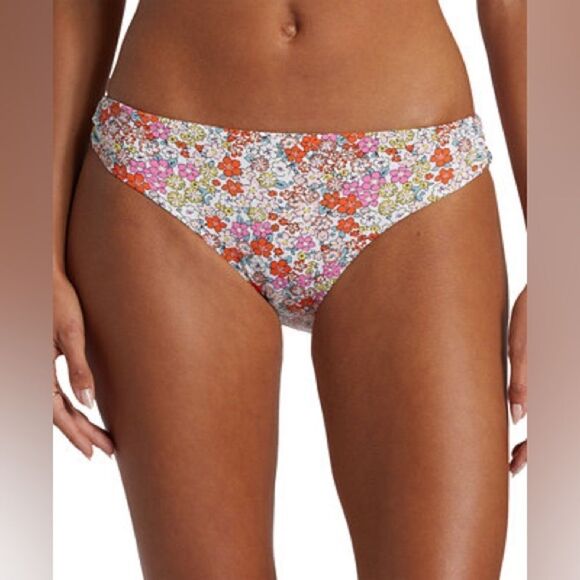 Juniors' Floral-Print Beach Classics Hipster Bikini Bottoms L - Picture 1 of 9